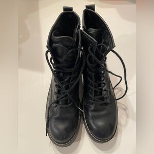 Madden Girl Carra Lace-Up Lug Sole Combat Boots